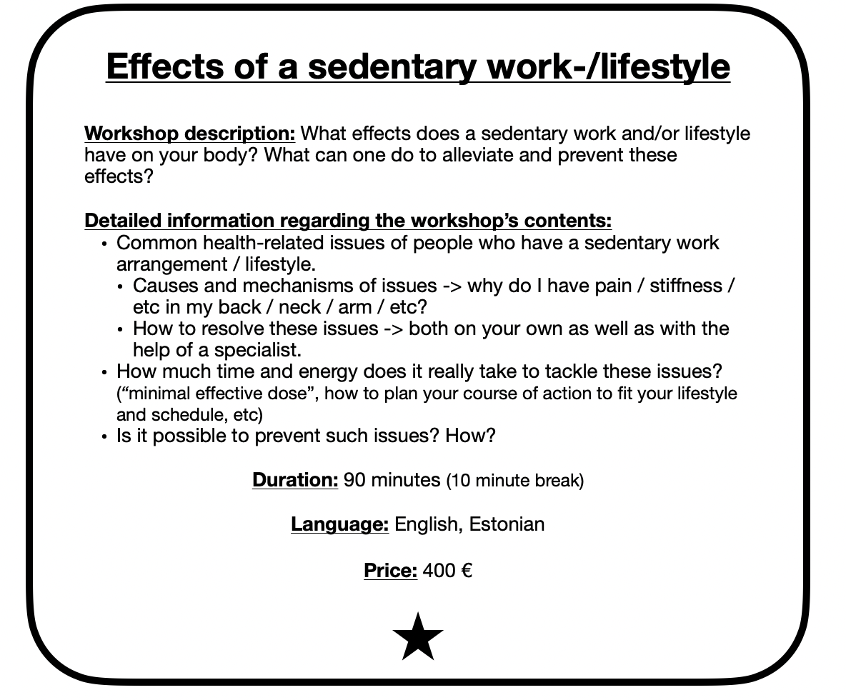 Effects of a sedentary work-:lifestyle